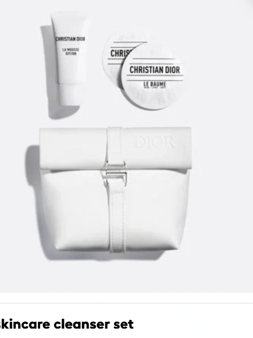 Dior Skincare Set With White Cosmetic Pouch - New in box.